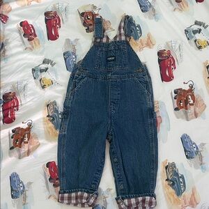 Vintage Oshkosh denim plaid lined 24 months